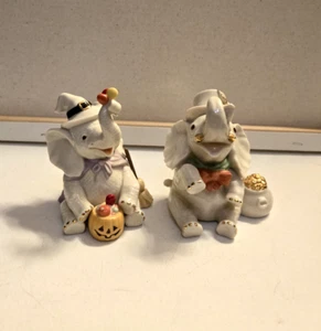 Lotto di 2 figurine Lenox dolcetto o scherzetto e elefante fortunato usate - Foto 1 di 8