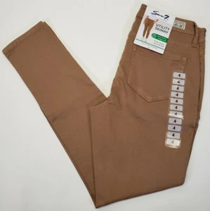 Women's Seven 7 Jeans Utility Ankle Skinny Twill Stretch Pants Brown Tan Size 4 - Picture 1 of 8