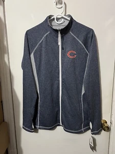 Nueva con etiquetas Chaqueta con cremallera completa para mujer Majestic Fan Moda Therma Base NFL Chicago Bears L - Imagen 1 de 8