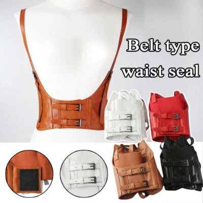 Women Faux Leather Steampunk Sexy Underbust Waist Belt Corset Harness Be L - Image 1 of 4