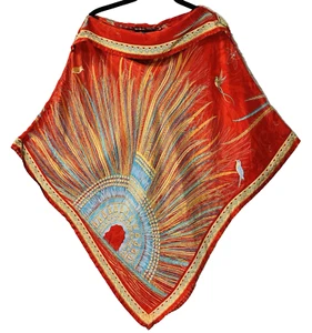 EUC Designer Pineda Covalin Pinch Sz L 100% Silk Mesoamerican Gorgeous MSRP $493 - Picture 1 of 7