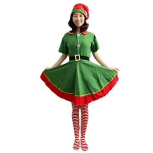 Elf Costume For Women Lady Christmas Elf Costume Women Christmas Elf Dress - Picture 1 of 6