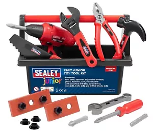 Sealey 19 Piece Childrens Kids DIY Toy Hand Tool & Drill Kit With Tool Box, JTK1 - Picture 1 of 3