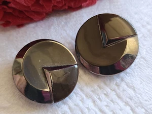 Duo boutons anciens en marron  année 50/60 argenté 1,7 cm D15R - Picture 1 of 3