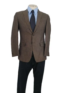 Banana Republic 38 reg Modern Fit 100% Linen Blazer Sport Coat 2-B Self Stripe - Picture 1 of 24