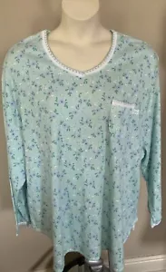 KAREN NEUBURGER Woman Pajama TOP 3X NEW Floral NWT Soft Comfortable PLUS - Picture 1 of 2
