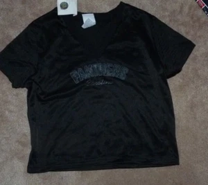 NEW NFL Carolina Panthers Jersey Crop Top T Shirt Women Ladies L Large NEW NWT - Picture 1 of 1