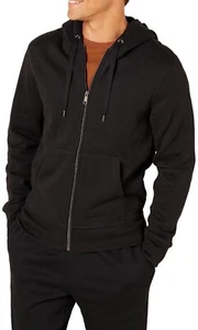Amazon Essentials Men’s Full Zip Hooded Fleece Sweatshirt Size Large Black - Picture 1 of 7
