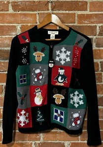 Cárdigan suéter de Navidad feo pequeño pequeño pequeño Bechamel vintage para mujer vacaciones - Imagen 1 de 5