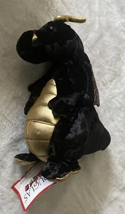 Neu mit Etikett Douglas Plüschtier Merlin Drache schwarz & gold Stofftier weiches Kuscheltier NEU - Bild 1 von 7