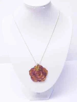 Cut Flower Natural Shell Pendant Necklace - Image 1 of 4