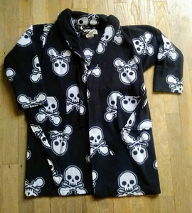 Boys Skull  Fleece Bathrobe Size Small 4/6 pre owned - Picture 1 of 2