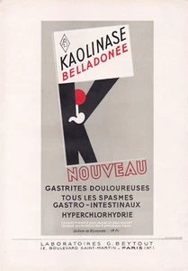 France, 1920's, Pharmacy/Medicine Advertising Flyer - Kaolinase Beladonee - Picture 1 of 2