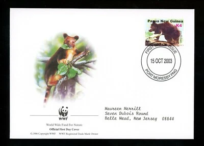 Historia Postal Papúa NG #1090a-d FDC SET 4 WWF Árbol Canguro 2003 Vida Silvestre Mundial Foto 1 de 4