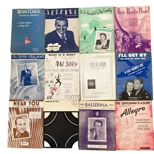 Partituras vintage de mediados del siglo XX - Lote de 12 aptas para enmarcar años 40’s 50’s - Imagen 1 de 7
