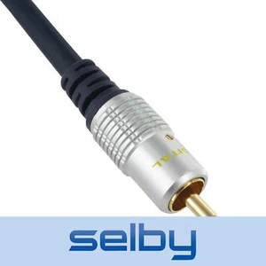 Single RCA Cable for Subwoofer Digital Coaxial Audio Composite Video Gold Plated - Picture 1 of 3