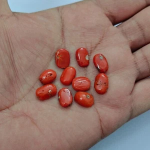 Cabujón coral italiano mediterráneo vintage piedras preciosas sueltas de coral rojo 100 % natural - Imagen 1 de 6