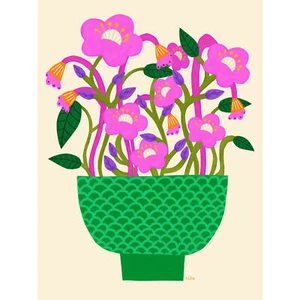 Gedrehte Blumen Rosa Blumen extragroßer Leinwanddruck - Bild 1 von 6