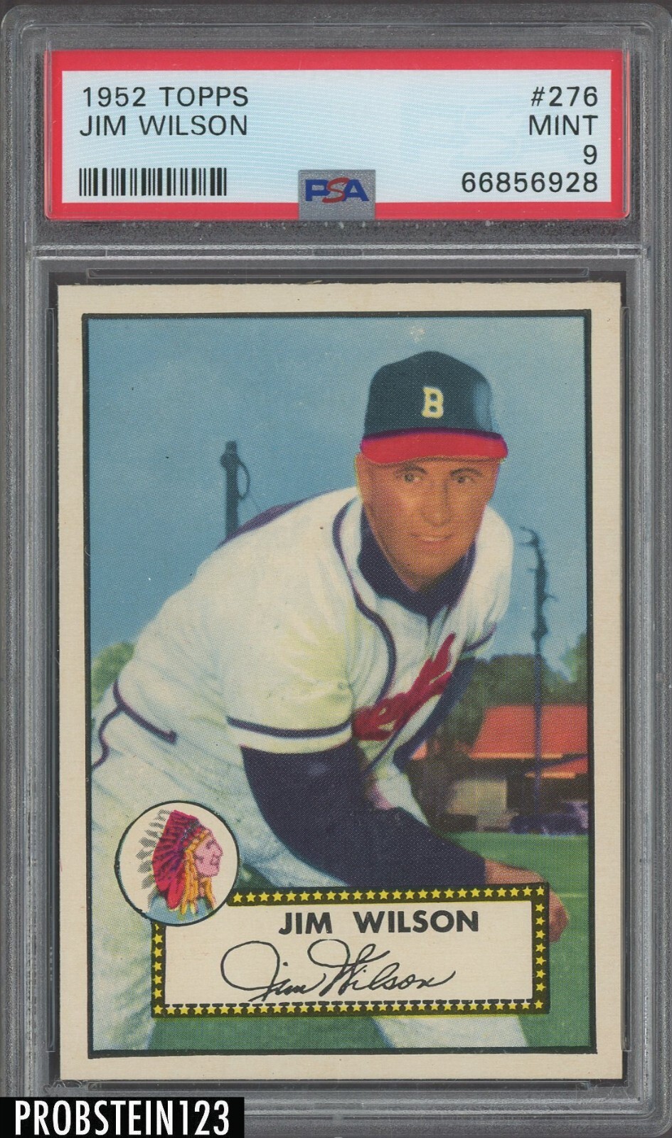1952 Topps #276 Jim Wilson Boston Braves PSA 9 MINT POP 9 ONLY