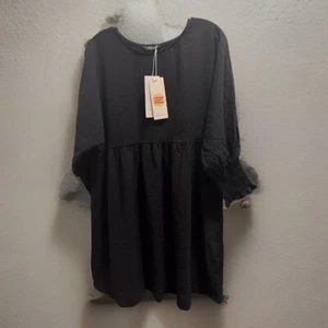 Dokotoo Womens Summer Tunic Dress Sz M Loose Short Sleeve Crew Neck Flowy Swin - Picture 1 of 11