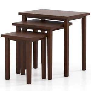 3 PCS Nesting End Tables Farmhouse Rectangle Side Table Set Living Room - Picture 1 of 9