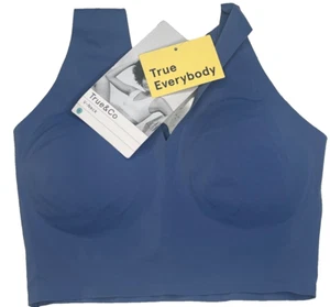 True & Co. Damen Bralette mit breiten Trägern V-Ausschnitt Plunge Blau S (32C-D, 34A-B) NEU - Bild 1 von 3