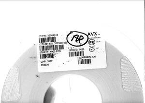 08055A180JAT2A AVX TAPA 18pF 50V 5% C0G 0805 *LOTE DE 3613 PIEZAS* - Imagen 1 de 1
