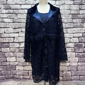 Chaqueta de encaje azul Susan Graver con tanque liso talla 2X - Imagen 1 de 12