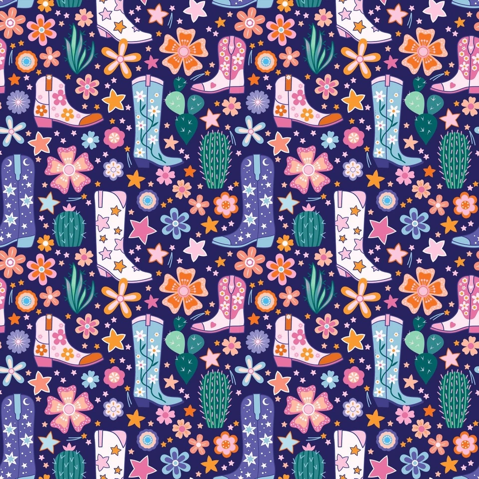 Interstellar Boots Fabric - Cosmic Cowboy Dashwood Studio Cotton 112cm