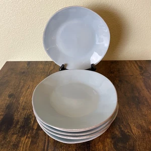 Crate and Barrel Marin Salad Plates 8" Lt. Blue Made In Portugal Lot Of 7 - Picture 1 of 4