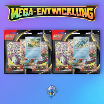 Pokémon Mega Entwicklung 3er Pack Blister Bundle Enton & Entoron Deutsch Neu - Bild 1 von 3