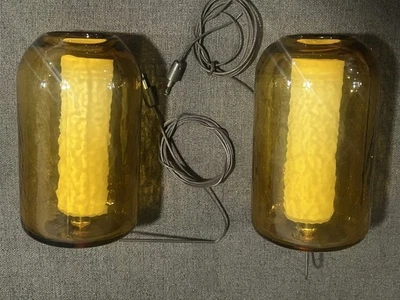 LOT OF 2 PIECES LBL TECH LIGHTING 12V FREEJACK MINI MASON PENDANTS HS574 AMBER - Image 1 of 4