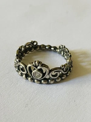 🌺Pandora ALE My Princess Stackable Tiara CZ Ring Sterling Silver 925 Sz 5 - Image 1 of 4