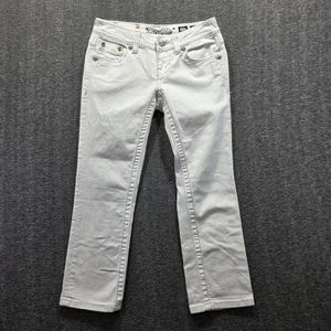Miss Me Capri Jeans Damen 24 weiß JE5749P10 Bündchen verziert Pailletten Taschen - Bild 1 von 10