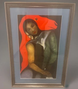MANWOMAN AND A REDHORSE 1999 litografia incorniciata professionalmente di Stevie Taylor - Foto 1 di 8