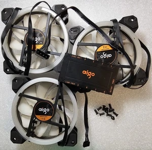 3 Aigo 120mm Fans with 6 pin fan controller - Picture 1 of 1