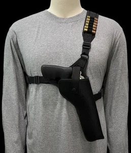 For 9.5" RUGER SUPER REDHAWK, Right Hand CHEST Holster with Ammo Loops - Picture 1 of 6