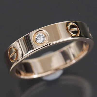 Cartier Mini Anillo Amor 1P Diamante EE. UU. 4 (47) Au750 PG Garantía E1902 Foto 1 de 4