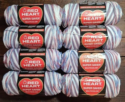 RED HEART SUPER SAVER MULTICOLOR YARN Red Heart SUPER SAVER MULTI Yarn🧶Color: WEDGEWOOD🧶6 oz. Skeins🧶SOLD PER SKEIN