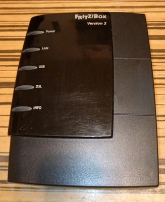 AVM Fritz!Box 2031 Version 2 ADSL Modem Router in Schwarz mit Netzteil - Bild 1 von 3
