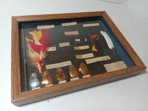 Vintage Fishing Lures & Bait Shadow Box Display - Picture 1 of 6