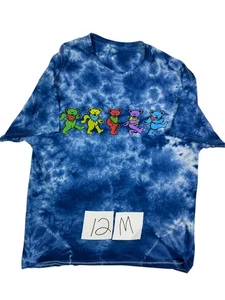 Grateful Dead Dancing Bears T-Shirt Herren M Blau Batik Kurzarm Rundhals - Bild 1 von 6