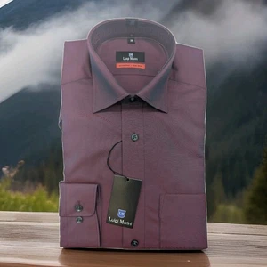 Langarm Hemd LUIGI MORINI Gr. XXL/45 burgundy weinrot Regular Fit bügelfrei - Bild 1 von 5