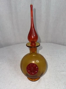 Atq. Regenbogen Art Glas Deco MCM Mid Century Modern mundgeblasene Karaffe Amberina - Bild 1 von 7