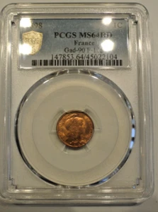 1 CENTIME dupuis 1898 PCGS MS 64 RARE - Picture 1 of 2