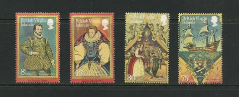 H075  British Virgin Islands 1980   ships  Sir Francis Drake   4v.      MNH Cover