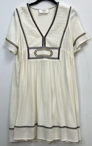 ba&sh Women's Size Small Talia Ecru Viscose Embroidered Babydoll Boho Dress NWT - Picture 1 of 24