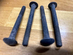 (4) Pernos de carro negros crujientes DE COLECCIÓN 1/4 NC" X 2-1/2" restauración reparación - Imagen 1 de 5