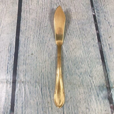 Cuchillo mantequilla cubiertos chapados en oro 23/24 K Solingen acero inoxidable 18/10 Alemania Foto 1 de 4