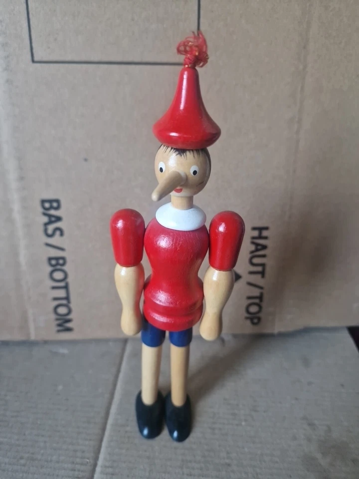 pinocchio Articulé en bois Ancien  20 Cm  - Photo 1/2